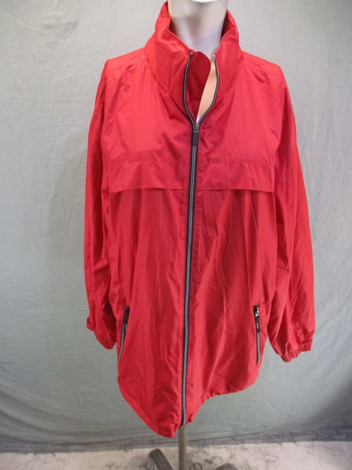 SONOMA PRO-ACTIVE L 码男式红色全拉链立领口袋风衣 812 — 第 1/4 张图片