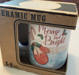 Carson USA Made Mug 14 Ounce Merry and Bright New In Box - Picture 1 of 7