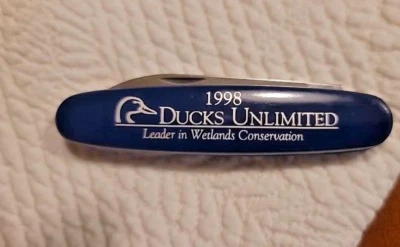 Navaja de bolsillo Ducks Unlimited de una sola hoja 1998 Imperial Ireland azul Foto 1 de 3