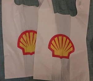 Neu 1980er Vintage seltene Shell Öl Plastik Tragetaschen X 3 Sammlerstück - Bild 1 von 2