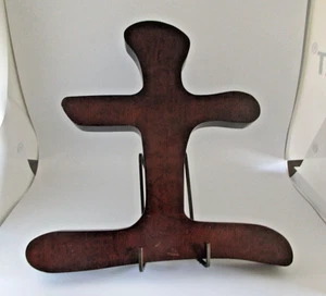9.5" Wonderful Chinese Wooden "Earth" Symbol Brown - Picture 1 of 4