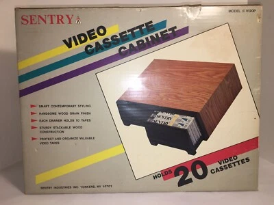 Gabinete de casete de video centinela vintage #V120P tiene capacidad para 20 casetes de video TOTALMENTE NUEVO Foto 1 de 2