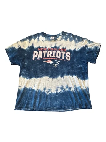 New England Patriots T Shirt Mens 2XL Blue Tie Dye Football NFL Team Apparell Cover