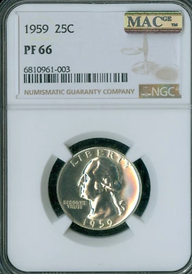 1959 WASHINGTON QUARTER NGC PF66  PQ MAC - Image 1 of 2