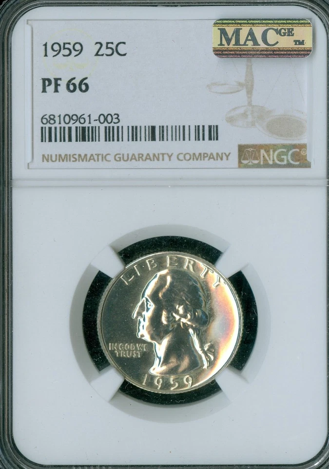 1959 WASHINGTON QUARTER NGC PF66  PQ MAC - Image 1 of 2