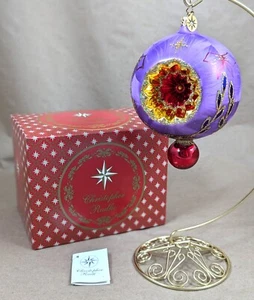 Christopher Radko 2002 bola de hielo belleza púrpura y rojo 5" vidrio adorno de Navidad - Imagen 1 de 15