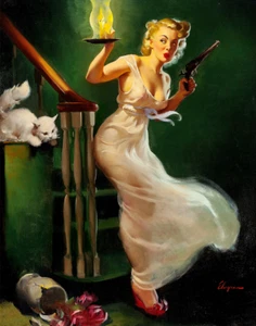 Gil Elvgren "Looking for Trouble" Art Print Reproduction Art Print 11"x14" - Picture 1 of 4