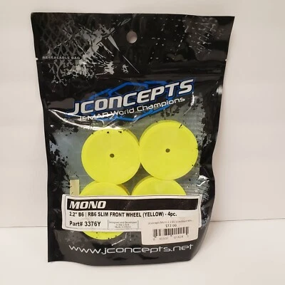 JConcepts 3376Y Mono 2.2" Slim Front Wheels Yellow (4) - Image 1 of 2