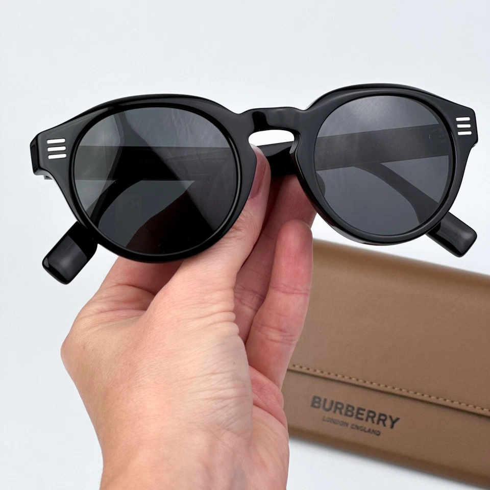 Burberry Women AUTHENTIC Sunglasses Black Grey Oval BE4404 300187