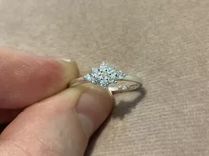 0.5 Carat Lab Created Diamond Cluster Ring In Platinum Plated 925 Size O - Picture 1 of 8