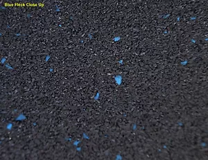GYM RUBBER TILES - BLACK WITH BLUE FLECK - PREMIUM GRADE - Picture 1 of 10