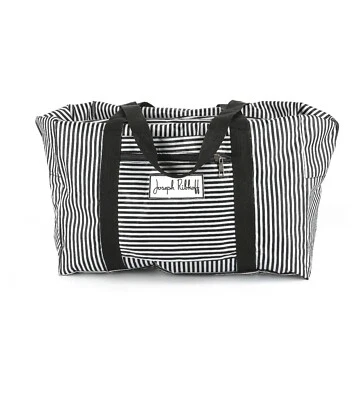 Joseph Ribkoff большой нейлона черно-белый в полоску сумка с короткими ручками новый в упаковке! - Изображение 1 из 2