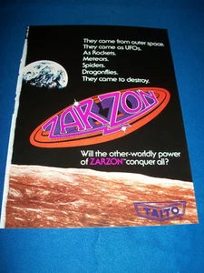 ZARZON Video Arcade Game TAITO Sales Flyer LARGE Magazine Insert Brochure - Picture 1 of 5
