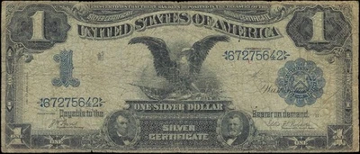 1899 $1 Silver Certificate Black Eagle - No Pin Holes - Image 1 of 2