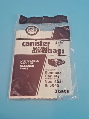 3 Vacuum Bags for Kenmore Canister No 5041 5045 By DVC - Image 1 of 4