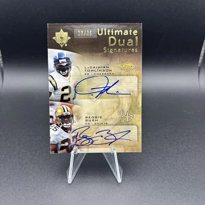 2007 Ultimate Collection LaDainian Tomlinson Reggie Bush Dual Signature #/35 - Image 1 of 2