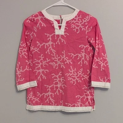 Túnica Top Encubrimiento Lilly Pulitzer Daiquiri Rosa Coral Me Crazy Girls Talla 12 Foto 1 de 4