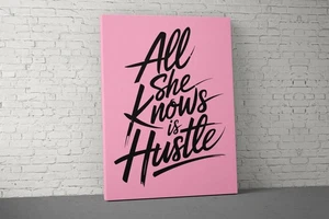 Arte en lienzo motivacional para gimnasio - Todo lo que sabe es decoración de fitness ajetreo - Imagen 1 de 5