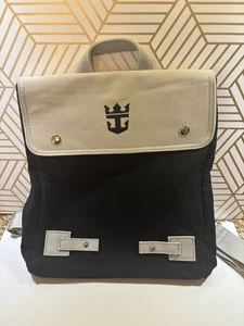 Canvas Rucksack abnehmbare Träger Royal Caribbean Blau und Beige Logo Full Size - Bild 1 von 10