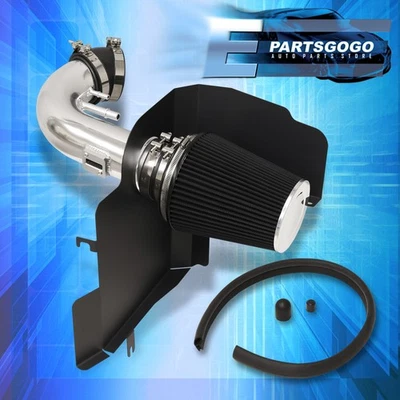 For 11-14 Ford Mustang GT 302 V8 Chrome Cold Air Intake Induction + Heat Shield - Image 1 of 4
