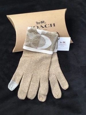 Новый тренер женщин один размер подпись трикотажа золото/серебро акрил/шерсть блестящие перчатки - Изображение 1 из 2