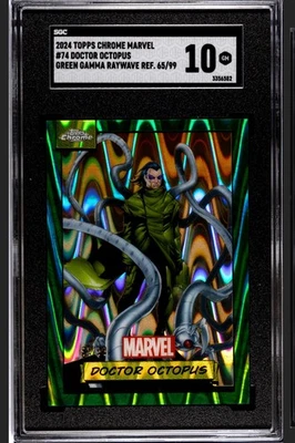 2024 TOPPS Chrome Marvel #74 Doctor Octopus Green Gamma Raywave 65/99 SGC 10 - Image 1 of 3
