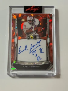 Tarjeta automática Earl Campbell 1/1 Leaf Metal Authentics 2025 - Imagen 1 de 2