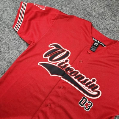 Camiseta de béisbol vintage de los Wisconsin Badgers Starter para hombre roja universidad años 2000 talla LG Foto 1 de 4