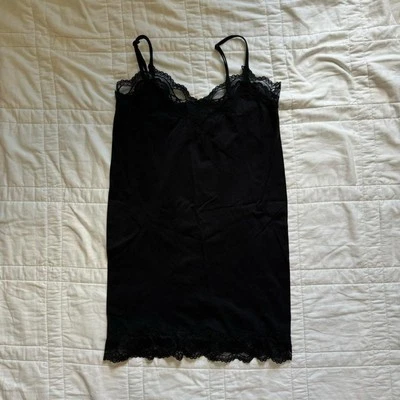 Y2K Delicada Camiseta sin Mangas Cami Encaje Negro Energie Mujer’s Grande Gótico Clásico Verano Foto 1 de 4