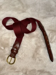 Barrons Hunter Charlottesville Virginia Men's Belt Size 36 Dark Red - Picture 1 of 7