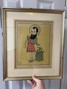 Jay Gould American Magnate Robber Baron Rare 1800s Calendar Satire Print Art - Bild 1 von 11