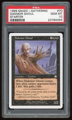 1999 MTG Magic the Gathering Card Starter Dakmor Ghoul #70 PSA 10 - Image 1 of 2