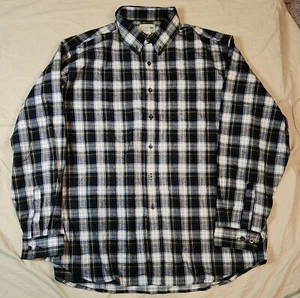 LL Bean Men’s Flannel L/S Shirt Button Down Scotch Plaid Tartan XL Vintage - Picture 1 of 8