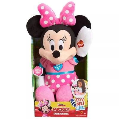 Disney Casa Club Divertido Minnie Mouse Mickey Bowtique Canción y Frases Muñeca Juguete de Peluche Foto 1 de 4