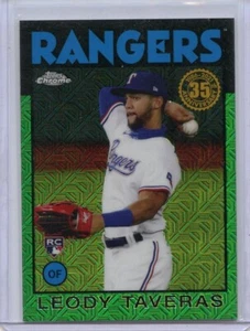 Topps '86 2021 paquete plateado refractores verdes cromados #86BC18 Leody Taveras - Imagen 1 de 1