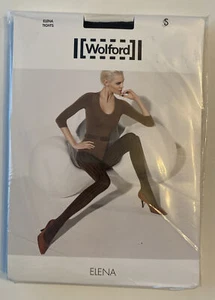 Wolford ELENA Sz S Tights Stockings Caviar Black New NIP Small 14431 - Picture 1 of 4