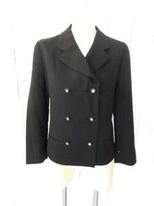 Louis Feraud zweireihige langärmelige Anzugjacke aus schwarzer Wolle - Bild 1 von 4