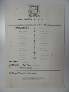 DARLINGTON v STOKE CITY | 1987/1988 | RESERVES | 14 OCT 1987 | UK FREEPOST - Picture 1 of 2