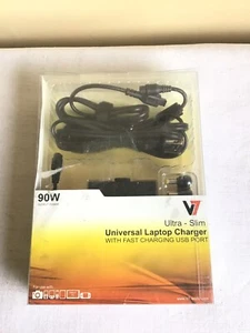 Brand New Open Box Black Ultra Slim Universal Laptop Charger 90W Output Power - Picture 1 of 2