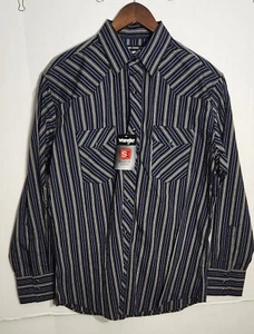 Wrangler Men's L Silver Edition Classic Fit Long Sleeve Pearl Snap Shirt NWT - Picture 1 of 8