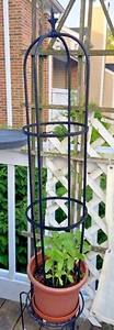 Garden Obelisk Trellis For Climbing Plants Vines 4 Feet Tall Support Cage 1 Pack - Picture 1 of 11