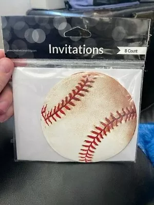 Sports Fanatic Baseball Postcard Invitations 8ct. Birthday Party Decoration New! - Image 1 of 2