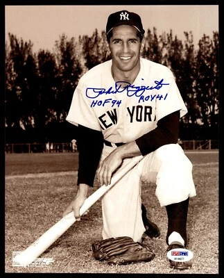 PHIL RIZZUTO SIGNED 8X10 PHOTO INSCRIBED "HOF 94 ROY 41" NEW YORK YANKEES - PSA - Image 1 of 2