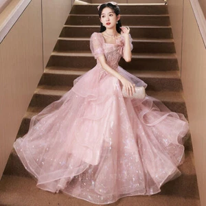 Noble Evening Formal Party Ball Gown Prom Bridesmaid Acting Host Dress Bow Knot - Picture 1 of 16