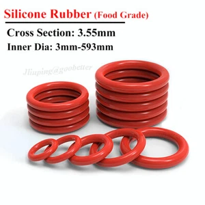 Anillos tóricos de goma de silicona roja de grado alimenticio CS 3,55 mm ID 3-593 mm sellos arandela de juntas tóricas - Imagen 1 de 13