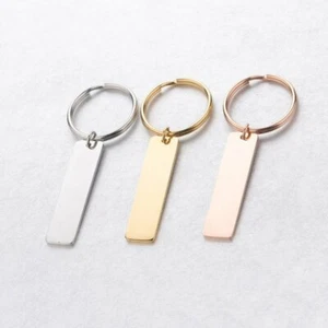 Free Engrave Stainless Steel Keychain Personalized Custom Engraved Letter Name - Picture 1 of 17