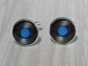 Record Cufflinks, Wedding Cufflinks, Disk Jockey, Dj Cufflinks, Formalwear - Picture 1 of 2