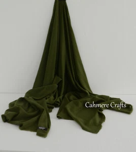 Green Cashmere Scarf Shawl Stole Wrap Throw 100%Pashmina Nepalese Handmade - Bild 1 von 4