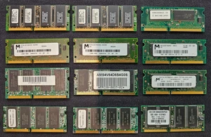 Lot of 12 PC100 SDRAM 144-Pin 100MHZ Various Sizes and Brands - Picture 1 of 2