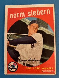 Norm Siebern Topps #308 1959 New York Yankees EX J30 - Imagen 1 de 2